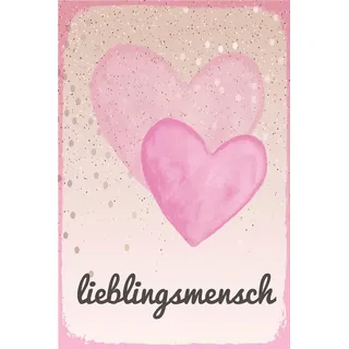 Metallbild QUEENCE "Liebling", rosa (farbe bild(er): rosa), B:30cm H:20cm, Metall, Stahl, Bilder, Stahlschild, Blechschild, Lieblingsmensch, Wanddeko, Wandbild