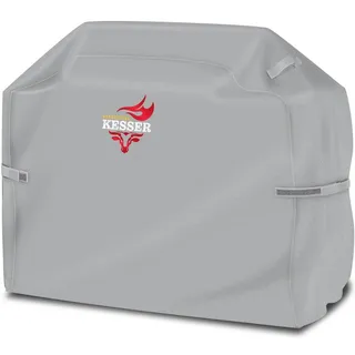 KESSER® Premium BBQ Grillabdeckung Gasgrill Grillhaube Abdeckung Wetterfest - für Weber, Brinkmann, Char Broil Grill Abdeckhaube Schutzhülle | 6... - Grau