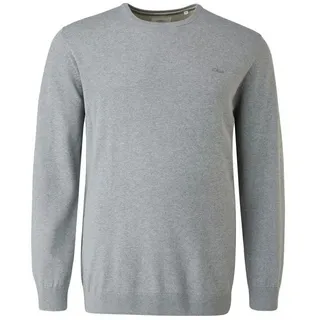 s.Oliver Rundhalspullover Basic (1-tlg) mit gesticktem Logo auf der Brust, BIG SIZE Übergrößen grau XXL (56/58)