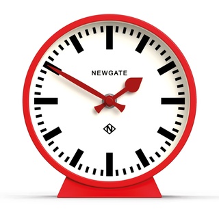 NEWGATE® M Kaminuhr Eisenbahn geräuschlos Sweep – 'No Tick' – eine moderne Kaminuhr – kleine Uhr – Uhren für Wohnzimmer – Bürouhr – Schreibtischuhr – Kaminuhren – Bahnhofszifferblatt – Rot