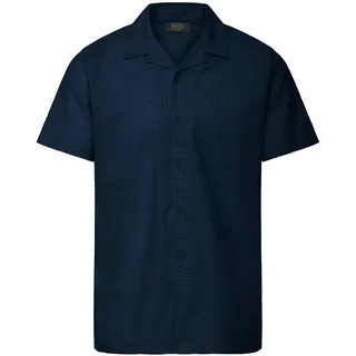 Leinenhemd INDICODE "Leinenhemd IDMonken", Herren, Gr. M, N-Gr, blau (navy), Obermaterial: 55% Leinen LI. 45% Baumwolle CO., Hemden
