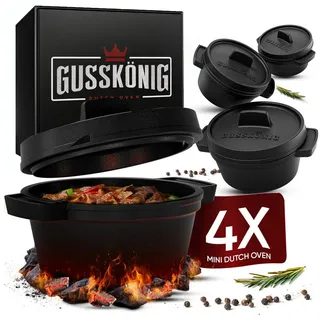 gusskönig Grillgeschirr, Mini Dutch Oven Set (4 Töpfe)