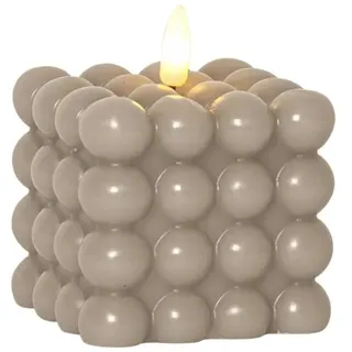 MARELIDA LED Kerze Bubble Würfelkerze Echtwachs in creme - H: 9,5cm | Gr.: onesize