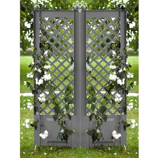 KHW Rankgitter 43 x 6 x 140 cm Grau