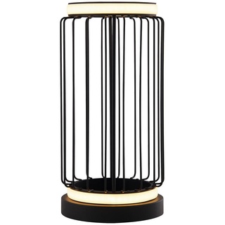 Led-Tischleuchte Circolo Cage, Schwarz, Weiß, Metall, Kunststoff, 33 cm, Lampen & Leuchten, Innenbeleuchtung, Tischlampen