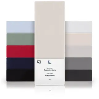 Blumtal Blumtal® Basics Spannbettlaken 140x200cm - Bettlaken 140x200cm aus 100% Baumwolle - Oeko-TEX zertifiziertes Spannbetttuch 140x200cm - Topper Spannbettlaken 140x200cm - Elfenbein