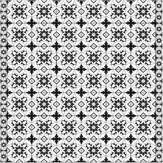 micasia Vinylteppich nass abwischbar Muster Bodenschutz - Made in Germany - Teppich Fliesenoptik 2,2mm dünne Vinyl Bodenmatte schwarz Weiss Küche Flur trittsichere Matte 3198 (240x240cm)