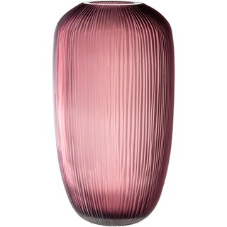 Leonardo Bellagio Bodenvase - Farbige Vase aus hochwertigem Glas mit Relief außen - Handarbeit - Höhe 52 cm, Durchmesser 27 cm - Berry, 036455