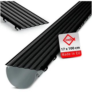 Inefa Laubfangstreifen Dachrinnen Laubschutz NW 100-150 (ø100-160mm) 100 cm Schwarz