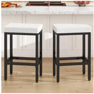 LuxusKollektion Barhocker Barhocker 2er Set 66cm Weiß ohne Lehne weiß
