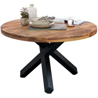 Esstisch Massivholztisch 130 cm rund Mango lackiert - EDUARDO