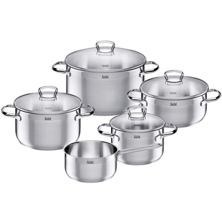 Topf-Set SILIT "Toskana" Töpfe silberfarben (edelstahlfarben) Topfset Topfsets Topf Induktion