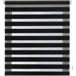 Decorblind | Doppellagiges Rollo ohne Werkzeug und ohne Bohren, Maße: Breite 120 x Länge 180 cm, Maße Stoff: 117 x 175 cm, Schwarz