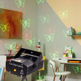 LED Effektscheinwerfer Laser Motiv Strahler Tischleuchte Stativlampe verstellbar Flash Funktion mit Musik Modus, Metall schwarz, Wand-Deckenmontage, LxBxH 12,8x11,3x17,7 cm