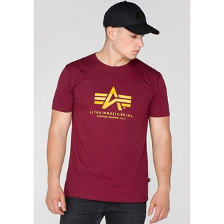 T-Shirt ALPHA INDUSTRIES "Basic T-Shirt" Gr. L, rot (burgundy) Herren Shirts T-Shirts
