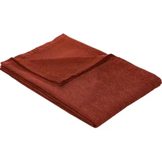 Überwurf Sessel- u. Sofaüberwurf, Erwin Müller, Chenille-Jacquard Uni rot|schwarz 160 cm x 270 cm