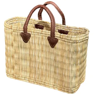 Korbtasche oder Ibiza Tasche mit Ledergriff, Marokko