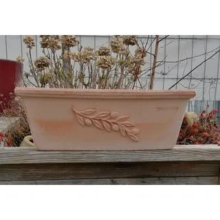 Original Italienischer winterfester Blumenkasten 30 cm, echt Terracotta Terrakotta Garten Deko Blumenkübel Pflanztopf Balkonkasten Mediterran