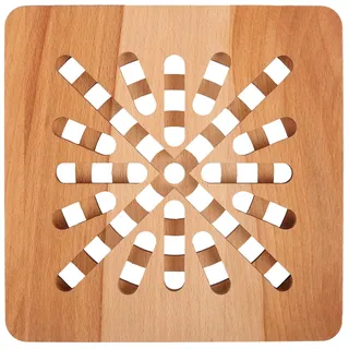 Creative Home Quadratisch Heißer Topfuntersetzer Holz 19,5 x 19,5 x 1,5 cm | Umkehrbar Untersetzer Topf | Tisch- & Thekenschutzunterlage | Topfuntersetzer Hitzebeständig