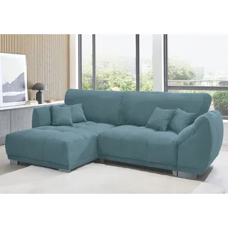 Wohnlandschaft HOME AFFAIRE "248 II, Breite 288 cm", petrol, Cord, Recamiere beidseitigmontierbar, 92% Polyester, 8% Nylon, Sofas, Wohnlandschaft, inkl. Bettfunktion und Bettkasten