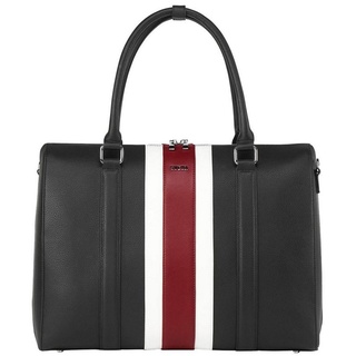 SOCHA Laptoptasche BB Red Stripe 17.3 Zoll, Businesstasche für Damen - herausnehmbares Laptopfach - extra leicht - Aktentasche mit Tragegurt schwarz