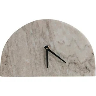 Bloomingville Moderne Halbmond-Kaminuhr, Marmor, Beige und Schwarz, Natur