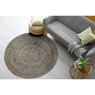 Teppich Pinto natur-weiß, 100 cm Ø rund