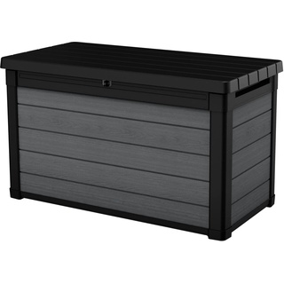 Keter Gartenbox Cortina 100 g, Oberfläche in Holzoptik, Farbe Grau, Fassungsvermögen 380 l, 122,9 x 62,1 x 70,6 cm