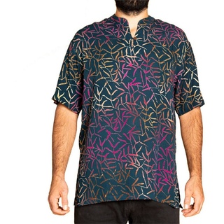 PANASIAM Hawaiihemd Kurzarmhemd Wachsbatik Herren Hemd in lebendigen Mustern und leuchtenden Farben langlebiges Sommerhemd Freizeithemd bunt XL