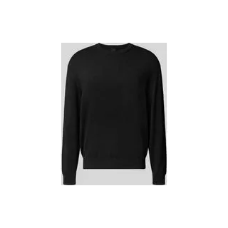 Strickpullover mit Rundhalsausschnitt, Black, M
