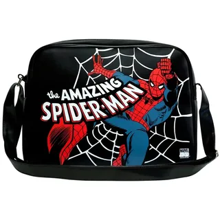 LOGOSHIRT Spider-Man Schultertasche Kunstleder Black