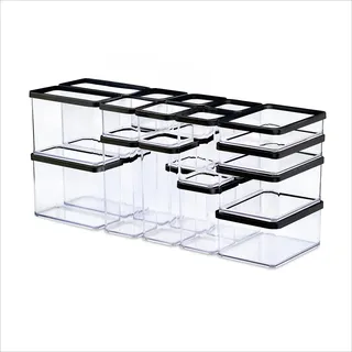 Rotho Loft Vorratsdosen 24er-Set mit Deckel für Lebensmittel transparent