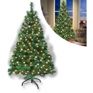 Froadp Weihnachtsbaum Künstlich mit Ständer Tannenbaum Künstlich Simulation Christbaum Künstlicher Weihnachtsbäume für die Innen- und Außendekoration (Grün PVC Tannennadeln mit LED Beleuchtung, 120cm)
