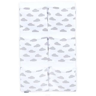 mamo-tato Betttasche BETT-ORGANIZER Babybetttasche Aufbewahrung Grau Wolken 40x65cm weiß