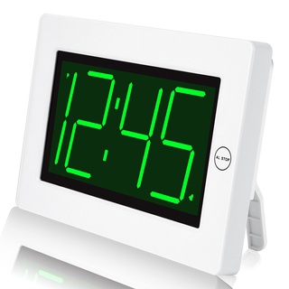 KWANWA LED-Digitaluhr, Wecker, Wanduhr, 7.6 cm LED-Ziffernanzeige, einstellbare Helligkeit, automatischer Nachtmodus, Wandhalterung & Tischplatte, Wecker für Schlafzimmer
