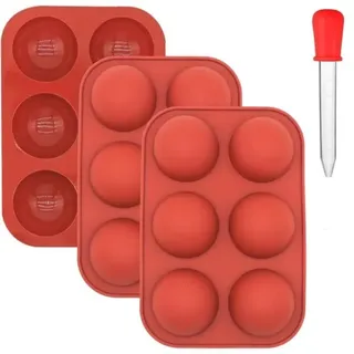 3er-packung Silikon-halbkugelform (mittelgroß) Mit 6 Mulden, 6-fach-halbkugel-backformen Für Heißen Schokoladenkuchen A425