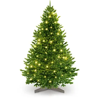 ArtiTree Weihnachtsbaum künstlich [100% Spritzguss] - Naturgetreuer Tannenbaum mit Stabiler Spitze | Nordfichte inkl. FSC zertifiziertem Holzständer & reißfester Tasche (mit Beleuchtung, 100 cm)