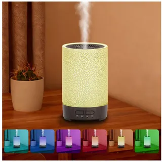MOPUEA Luftbefeuchter Aroma Diffuser Nachtlicht Multifunktion Ultraschall-Technologie, Aromatherapie ARIA Aroma Diffuser Dunkles Holz schwarz