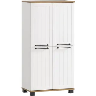 Schildmeyer Highboard 59,8 x 116,9 x 32,6 cm Weiß/Eiche
