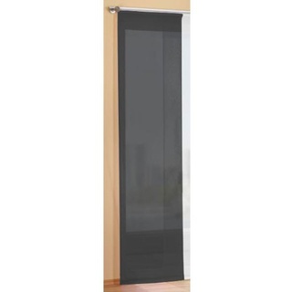 Gardinenbox Preisgünstiger Flächenvorhang Schiebegardine, transparent, unifarben, mit Zubehör, 245x60, Schwarz, 85589