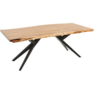 Landscape Couchtisch, Schwarz, Akazie, Holz, Metall, Akazie, vollmassiv, Holz, rechteckig, Sternfuß, 70x45x110 cm, einfacher Aufbau, Wohnzimmer, Wohnzimmertische, Couchtische, Couchtische Metall