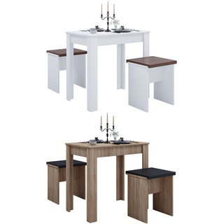 VCM Holz Essgruppe Bank Küchentisch Esstisch Set Tischgruppe Tisch Bänke Esal L