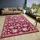 Orient klassisch dicht gewebt mit Ornamenten und Blumenmotiven Weicher für Flur Küche Rot 140x200cm
