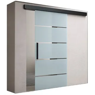 doporro Glasschiebetür komplettset Soft-Close Zimmertür mit 8mm ESG-Glas H:205/215cm Amalfi 90 cm x 205 cm