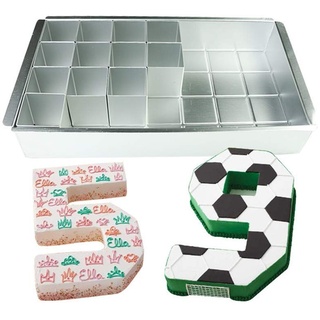 Aluminium Kuchenform rechteckige einstellbare Antihaft-Nummer & Alphabet Backform für Hochzeit Geburtstag