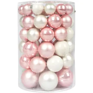 Inge-glas Kugeldose 60tlg Weihnachtskugeln Kugelbox Farben Baumschmuck Kugeln (Noble Rose, 60-Teilig)