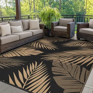 GENIMO Outdoor Teppich Wetterfest 120x180cm Plastik-Strohhalm Matte