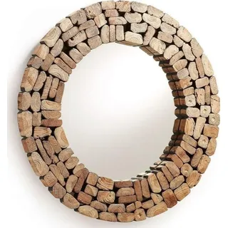 Wandspiegel Dekospiegel Rund Ø80cm Holz Hängespiegel