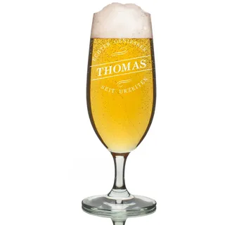 polar-effekt Leonardo Pilstulpe 0,3 Liter mit personalisierter Gravur - Bierglas mit Namen - für Pils, Kölsch und Craft-Bier - das Geschenk für Männer