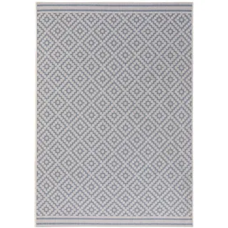 benuta Outdoorteppich Metro, rechteckig, Höhe: 6 mm, Kunstfaser, Berber, Ethno-Style, Wohnzimmer blau 140 cm x 200 cm x 6 mm